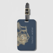 goldenes Küstengepäckchen mit eleganter Muschel Gepäckanhänger (Vorderseite Vertikal)