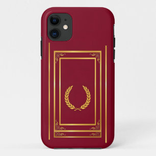 Goldenes Laurel in rechteckigem Rahmen auf braun Case-Mate iPhone Hülle