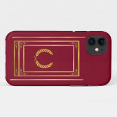 Goldenes Laurel in rechteckigem Rahmen auf braun Case-Mate iPhone Hülle (Rückseite (Horizontal))