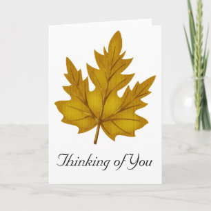 Goldenes Leaf Denken Sie an Ihre Grußkarte Dankeskarte