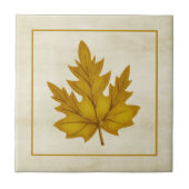 Goldenes Leaf Fall Saison Themed Tile Fliese (Vorderseite)