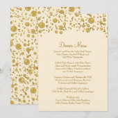 Goldenes Leaf Glitzer Confetti Dot Menükarte (Vorne/Hinten)