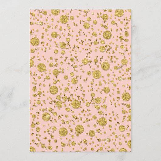 Goldenes Leaf Glitzer Confetti Dot Menükarte (Rückseite)