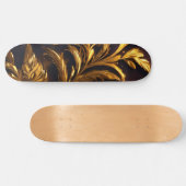Goldenes Leaf-Muster Skateboard: Natur trifft Luxu Skateboard (Horizontal)