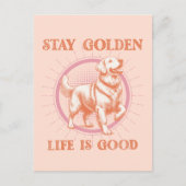 Goldenes Leben ist ein schönes Retriever Retro Postkarte (Vorderseite)