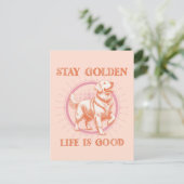 Goldenes Leben ist ein schönes Retriever Retro Postkarte (Stehend Vorderseite)