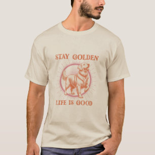 Goldenes Leben ist ein schönes Retriever Retro T-Shirt