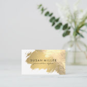 Goldenes Leder aus gebürstetem Gold Visitenkarte (Stehend Vorderseite)