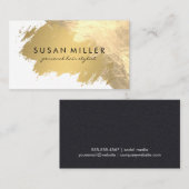 Goldenes Leder aus gebürstetem Gold Visitenkarte (Vorne/Hinten)