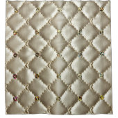 Goldenes Leder: Luxuriöse Hintergrundtextur Duschvorhang (Vorderseite)