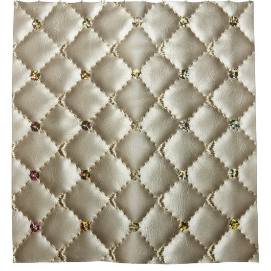 Goldenes Leder: Luxuriöse Hintergrundtextur Duschvorhang (Vorderseite)