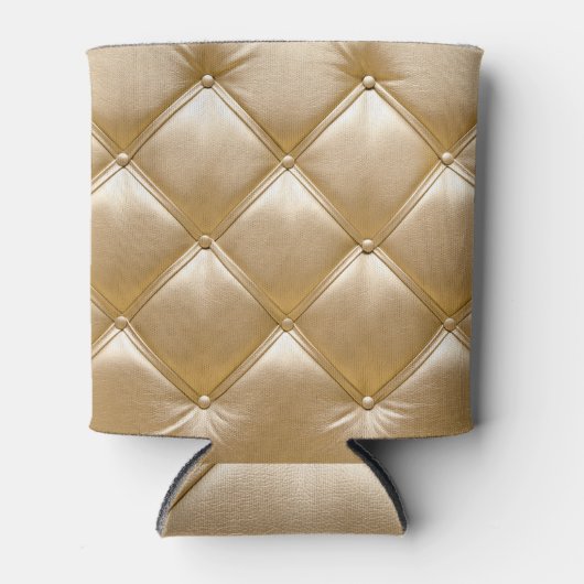 Goldenes Leder Upholsterie Dosenkühler (Vorderseite)