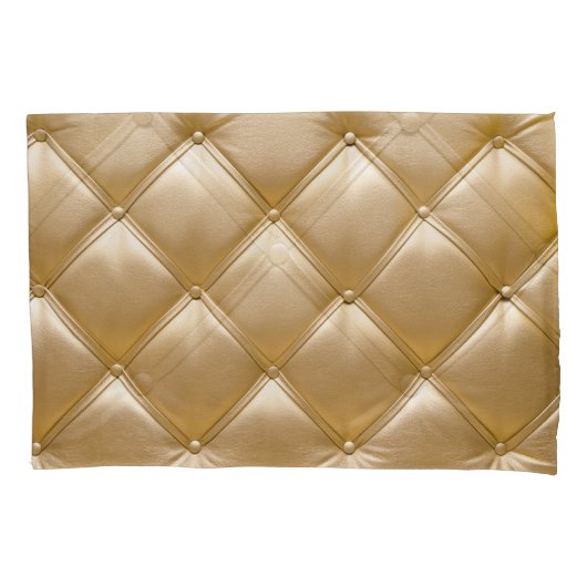 Goldenes Leder Upholsterie Kissenbezug (Vorderseite)