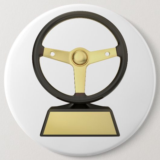 Goldenes Lenkrad-Trophäe Button (Vorderseite)