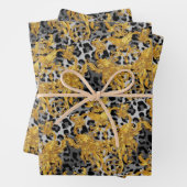 Goldenes Leopard-Wrapping Paper Geschenkpapier Set (Beispiel)