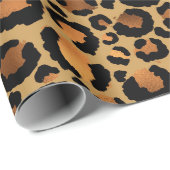 Goldenes Leopardenmuster Geschenkpapier (Rolleneckpunkt)
