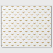 Goldenes Libellen-Wiederholungs-Goldmetallische Geschenkpapier (Flach)