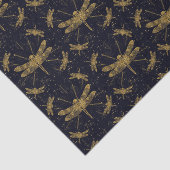 Goldenes Libellenmuster - dunkel Seidenpapier (Ausschnitt)