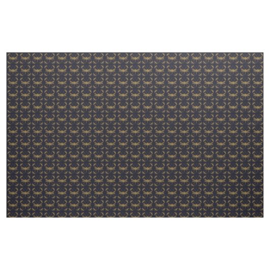 Goldenes Libellenmuster - dunkel Stoff (Fat Quarter (45,7 x 55,9 cm))