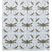 Goldenes Libellenmuster - leicht Duschvorhang (Vorderseite)