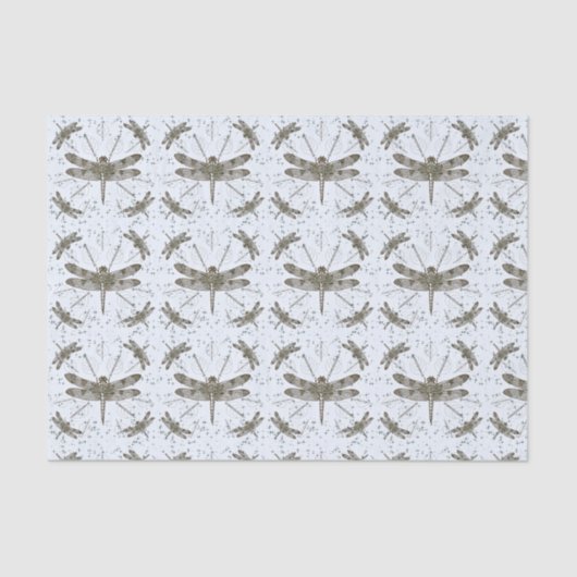 Goldenes Libellenmuster - leicht Seidenpapier (Vorderseite)