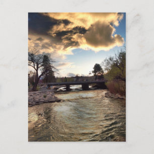 Goldenes Licht am Truckee River Postkarte
