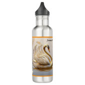 "Goldenes Licht auf Wasser" Edelstahlflasche (Links)