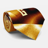 Goldenes Licht Bronze Moderne Mit Monogramm Krawatte (Gerollt)