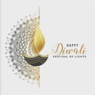Goldenes Licht: Ein Diwali-Segen Aufkleber