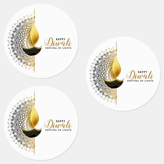Goldenes Licht: Ein Diwali-Segen Etiketten (Gruppe)