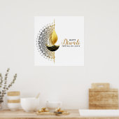 Goldenes Licht: Ein Diwali-Segen Poster (Küche)