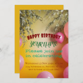 Goldenes Licht: Eine Blühend Fantasy-Feier Einladung (Vorne/Hinten)