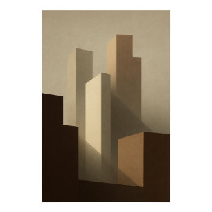 Goldenes Licht - städtische Silhouetten Poster