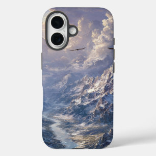 Goldenes Licht über dem alpinen Fluss002 iPhone 16 Hülle