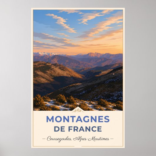 Goldenes Licht über den französischen Alpen – Cour Poster (Vorne)