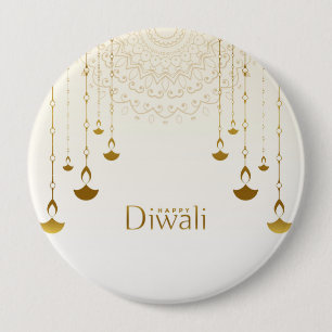 Goldenes Licht von Diwali Button
