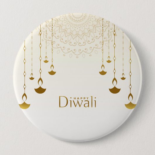 Goldenes Licht von Diwali Button (Vorderseite)