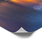 Goldenes Licht von Kirschblüten Poster (Ecke)