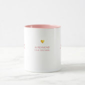 goldenes Liebe mit Namen und Text auf rosa Tasse (Zentrum)