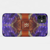 Goldenes Lila Fraktal Hourglass Case-Mate iPhone Hülle (Rückseite (Horizontal))