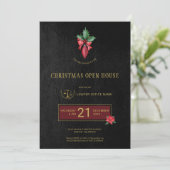 Goldenes Logo Anwalt Weihnachts-Open-House-Party Einladung (Stehend Vorderseite)