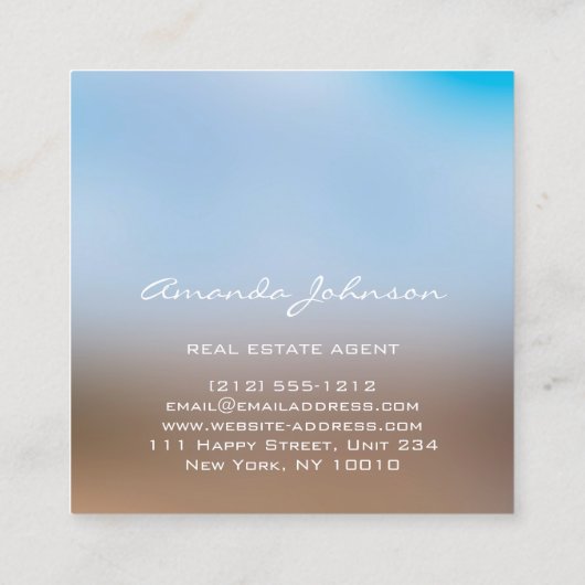 Goldenes Logo House Real Anwesen Agent Beruflich Quadratische Visitenkarte (Rückseite)