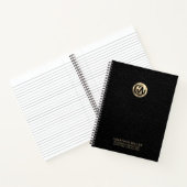 Goldenes Logo-SpiralNotebook mit anpassbarem Text Notizblock (Innenseite)