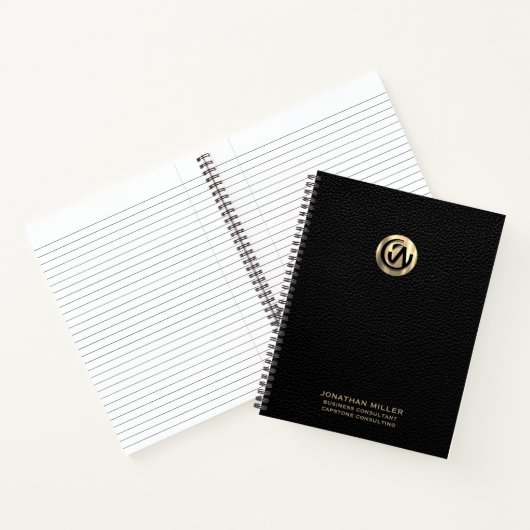 Goldenes Logo-SpiralNotebook mit anpassbarem Text Notizblock (Innenseite)