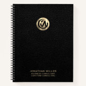 Goldenes Logo-SpiralNotebook mit anpassbarem Text Notizblock (Vorderseite)