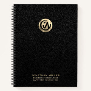 Goldenes Logo-SpiralNotebook mit anpassbarem Text Notizblock