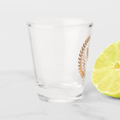 Goldenes Lorbeerkranz-Monogramm Schnapsglas (Links)