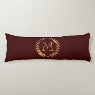 Goldenes Lorbeerkranz-Monogramm Seitenschläferkissen