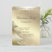 Goldenes luxuriöses Weihnachtsfest im Unternehmen Einladung (Stehend Vorderseite)