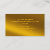 Goldenes Luxusthema - Investitions-Makler Visitenkarte (Rückseite)